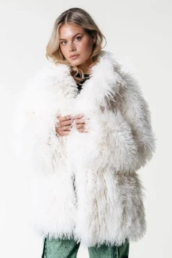 Ulla Faux Fur Coat | Off white