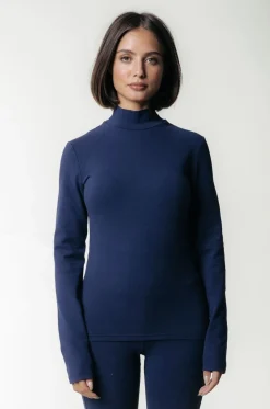 Uni Fitted Turtleneck Top | Peacoat Blue