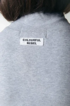 Uni Fitted Turtleneck Top | Medium grey melange
