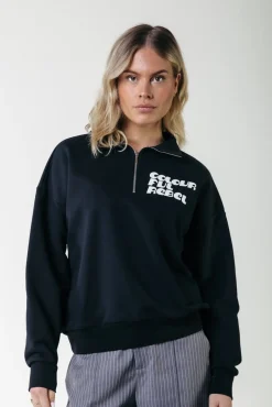 Uni Logo Zip Sweat | Black