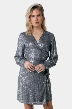 Xita Sequins Dress | Silver grey