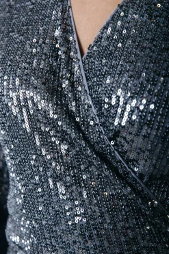 Xita Sequins Dress | Silver grey