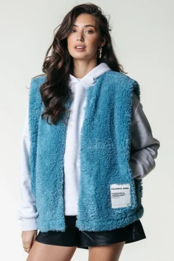 Yoni Teddy Gilet | Adriatic Blue